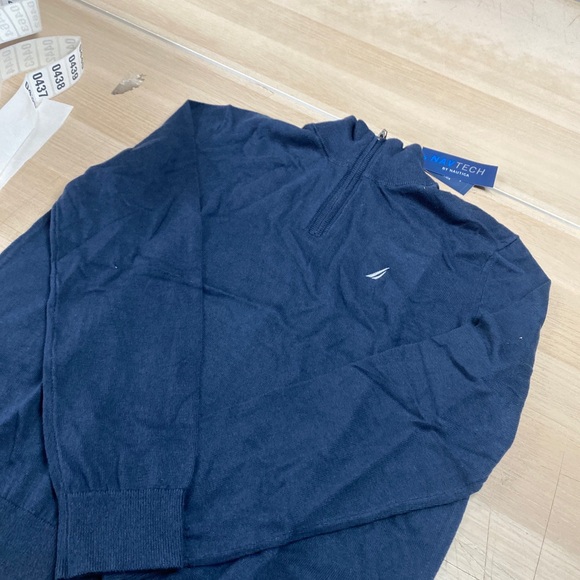 Nautica SR3704 Quarter Zip Sweater Blue Size SMALL - Picture 3 of 7